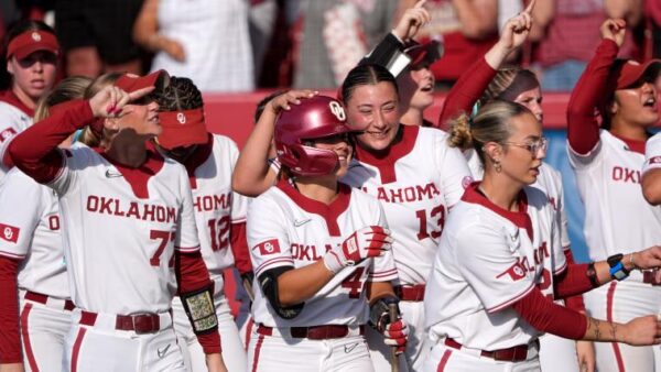 Oklahoma Sooners vs Oklahoma State Cowgirls softball teams playing at Devon Park