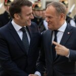 Polish Prime Minister Donald Tusk and French President Emmanuel Macron at the first Poland-France intergovernmental summit in Gdańsk