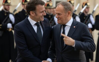 Polish Prime Minister Donald Tusk and French President Emmanuel Macron at the first Poland-France intergovernmental summit in Gdańsk