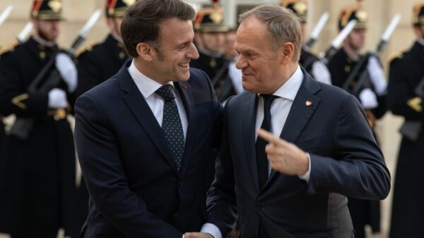 Polish Prime Minister Donald Tusk and French President Emmanuel Macron at the first Poland-France intergovernmental summit in Gdańsk
