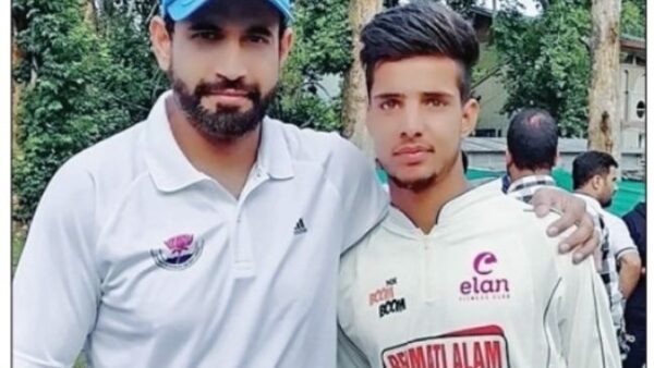 Jammu & Kashmir pacer Rasikh Salam celebrating his record 4/24 spell for RCB in IPL 2026