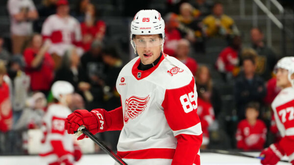 Elmer Soderblom in a Pittsburgh Penguins jersey after the Red Wings trade backfired