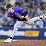 Colorado Rockies pitcher Ryan Feltner on the mound at Coors Field