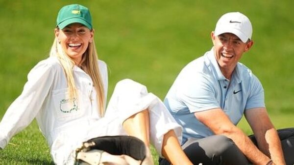 Rory McIlroy outside his renovated Wentworth home in the UK