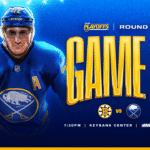 Buffalo Sabres and Boston Bruins face off in NHL playoff Game 2 at KeyBank Center
