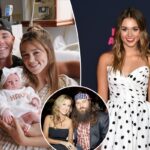 Sadie Robertson holding her baby daughter after choking emergency