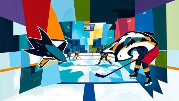 Igor Chernyshov of the San Jose Sharks skating in a game against the Nashville Predators