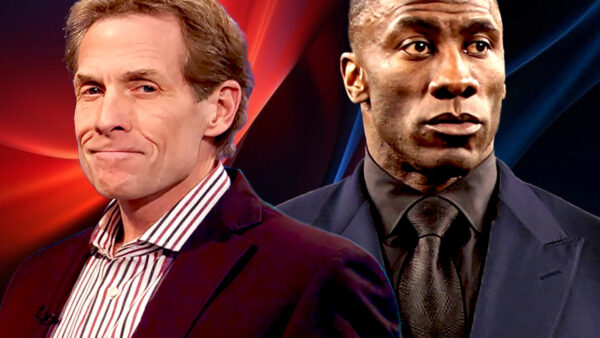 Skip Bayless and Shannon Sharpe during their viral Undisputed glasses clash argument