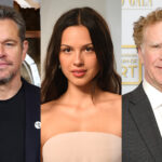 SNL Season 51 final hosts Olivia Rodrigo, Matt Damon, and Will Ferrell promo image