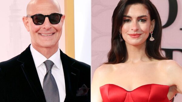 Stanley Tucci and Anne Hathaway at The Devil Wears Prada 2 premiere