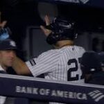 Giancarlo Stanton celebrating his home run during the Yankees comeback victory