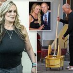 Stormy Daniels spotted outside Avon Theater in Georgia wearing cargo pants and smoking