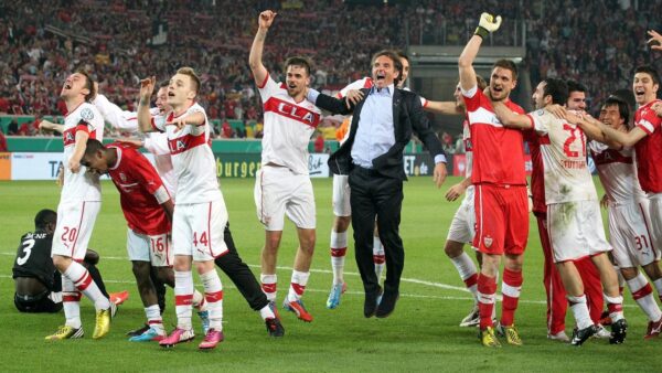 Stuttgart vs Freiburg DFB-Pokal semifinal match action