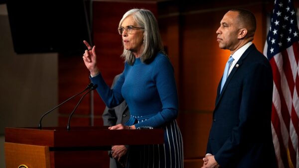 House Minority Whip Katherine Clark speaking about Swalwell and Gonzales misconduct allegations