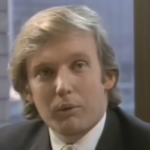 President Donald Trump in a video montage discussing his career amid Iran war and economic concerns