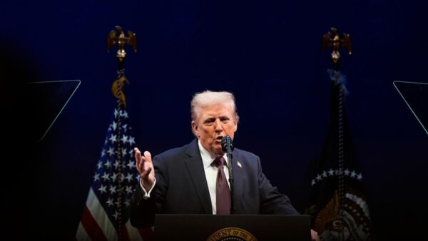 President Donald Trump speaking about tariff refunds and Supreme Court ruling
