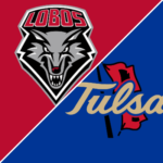 Tulsa Golden Hurricane player defends against New Mexico Lobos in low-scoring NCAA basketball game