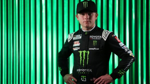Ty Gibbs driving the No. 54 Toyota Camry at Bristol Motor Speedway seeking his first NASCAR Cup win