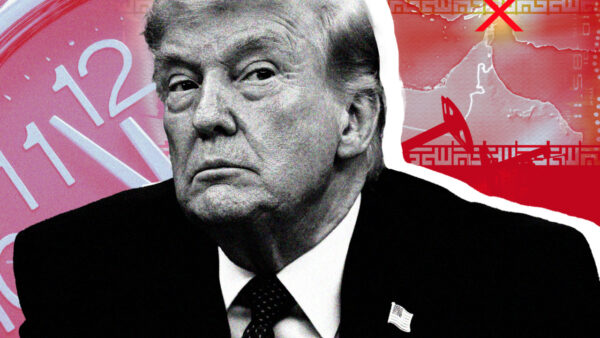 U.S. stock market chart dipping as Trump issues Iran deadline over Strait of Hormuz closure threat