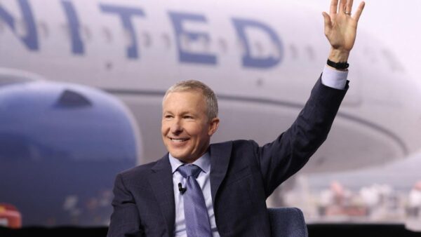 United and American Airlines merger speculation concept with logos and airplane