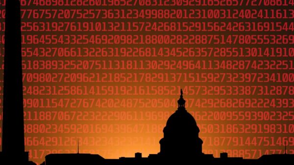 US government surveillance graphic showing AI, data brokers, and consumer tech connections