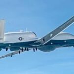 US Navy MQ-4C Triton surveillance drone flying over the Strait of Hormuz