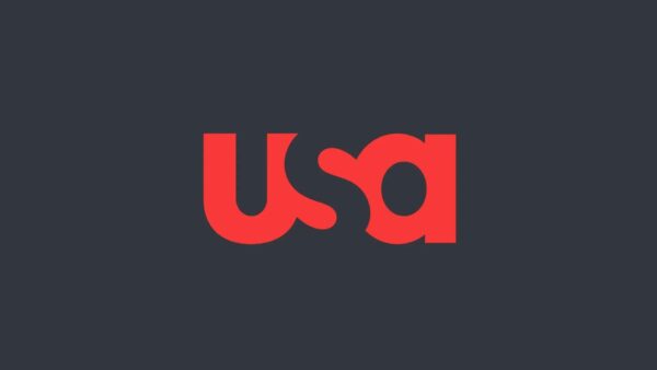 Historical photo of the USA Network logo from its early rebranding era in 1980