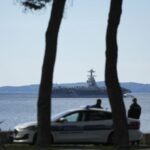 USS Gerald Ford aircraft carrier at sea after fire incident halted flight operations
