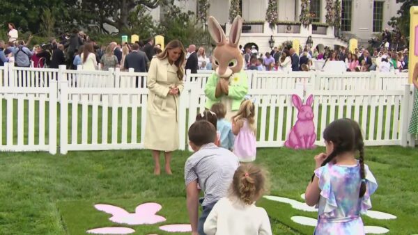 White House South Lawn during the 148th annual Easter Egg Roll with families celebrating America's 250th anniversary