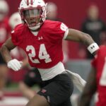 Wisconsin Badgers cornerback Jai'mier Scott in practice gear