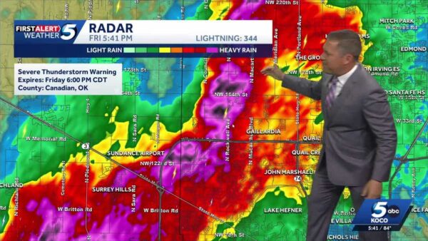 Severe Storms with Large Hail Impacting Central Oklahoma